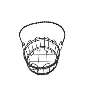 Vintage-Style Black Wire Decorative Basket With Handle